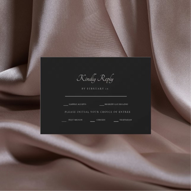 UAwg zum Abendessen in Schwarz RSVP Karte (Von Creator hochgeladen)