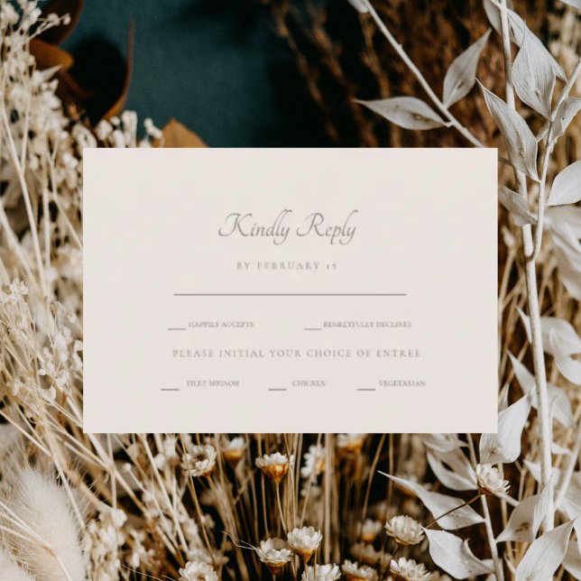 UAwg zum Abendessen mit Creme RSVP Karte (Von Creator hochgeladen)