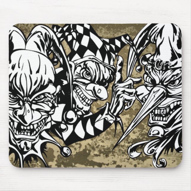 Übel, beängstigende Clowns Mousepad (Vorne)