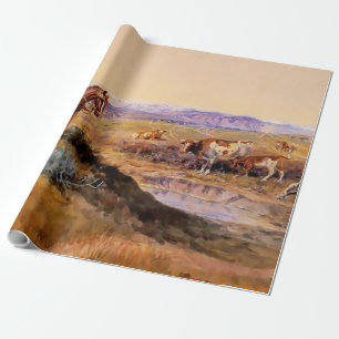 „Übel Zugerichtet“ Western Art von Charles M. Russ Geschenkpapier