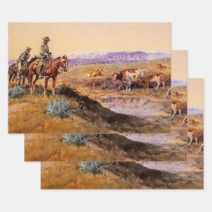„Übel Zugerichtet“ Western Art von Charles M. Russ Geschenkpapier Set
