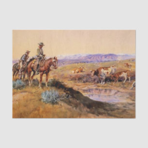 „Übel Zugerichtet“ Western Art von Charles M. Russ Seidenpapier