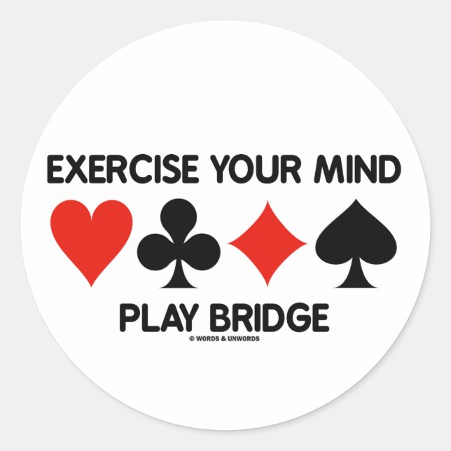 Üben Sie Ihre Gedankenspielbrücke aus (vier Card-A Runder Aufkleber (Vorderseite)