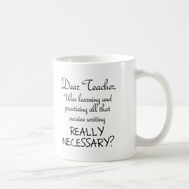 Üben Sie kursive, lustige Mug Kaffeetasse (Rechts)