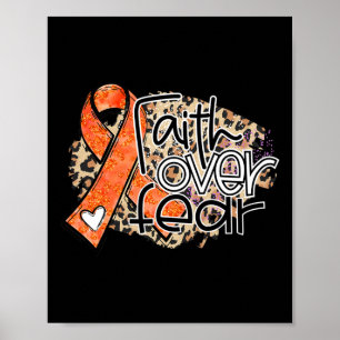 Über Angst Leopard Orange Ribbon Leukämie Bewussts Poster