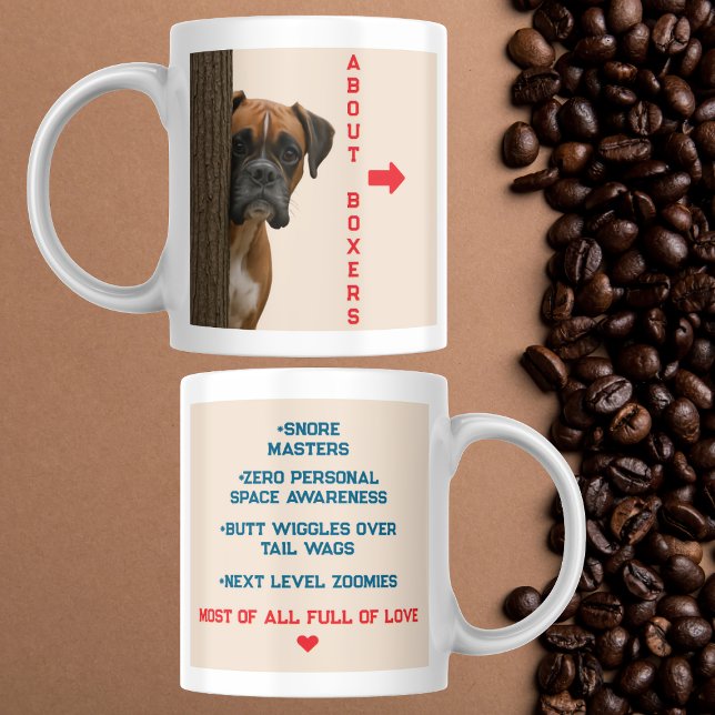 Über Boxers Funny & Love Boxer-Dog-Design Kaffeetasse (Von Creator hochgeladen)