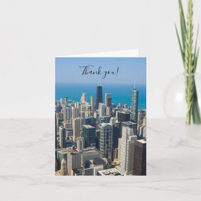 Über Chicago Danke-Karte Karte (Vorderseite)