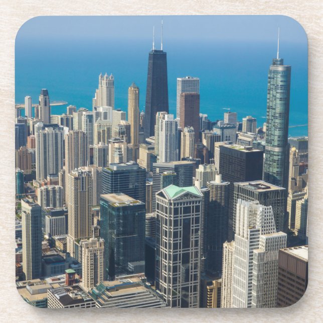 Über Chicago Getränkeuntersetzer (Vorderseite)