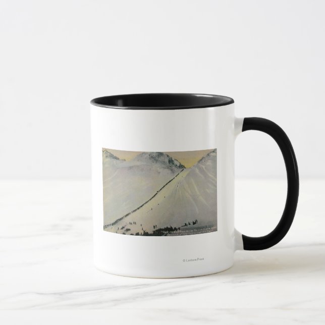 Über Chilkoot Pass bei Goldrausch, Alaska Tasse (Rechts)