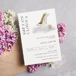 Über Cloud 9 Brautparty Modernes Minimalistisch Einladung<br><div class="desc">Die Brautdusche "On Cloud 9" - der perfekte Weg, um die bevorstehenden Nuptials der Braut zu feiern! Dieses elegante und skurrile Design zeichnet sich durch eine schöne Abbildung einer Braut aus, die auf einer Wolke schwebt, umgeben von weichen, flauschigen Wolken und einer zarten Blumengrenze. Die Einladung ist auf hochwertigem Kartenmaterial...</div>