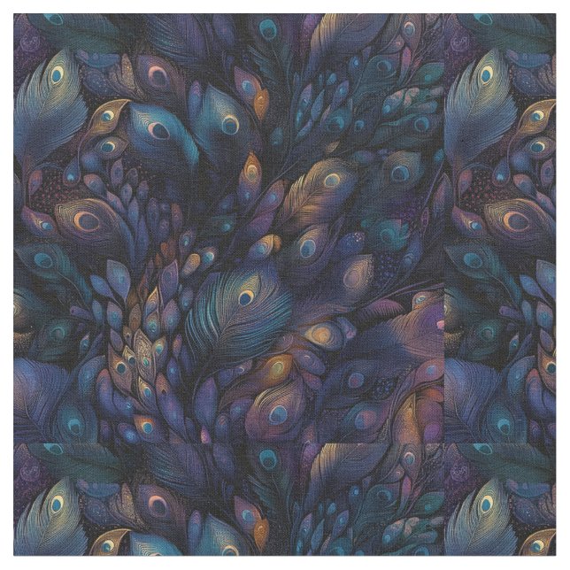 Über das Ablegen von Pfauenfedern Stoff (Nahaufnahme)