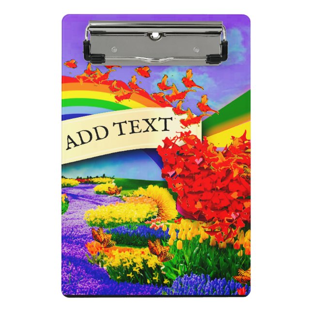 ÜBER DAS RAINBOW Spiral Foto Notebook Mini Klemmbrett (Vorderseite)