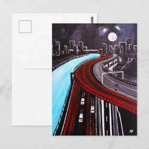 Über dem blauen Gemälde von Alfred Fox schwebend Postkarte