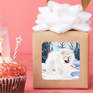 Über dem Fluss Cream Chow Aufkleber 2 Größen