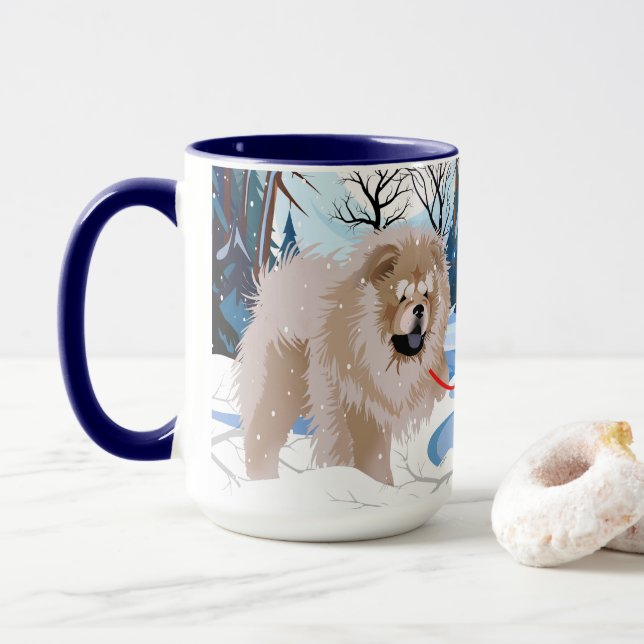 ÜBER DEM FLUSS Fawn/Cinnamon Chow Tasse (Mit Donut)