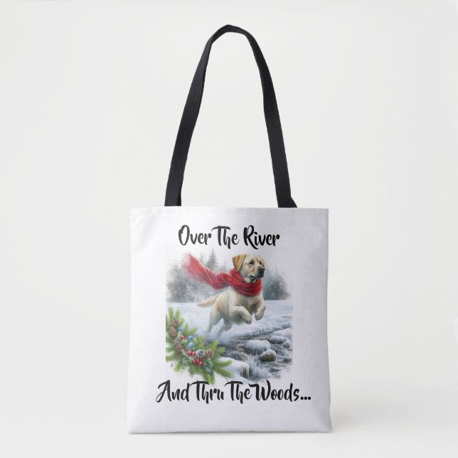 Über dem Fluss Labrador Retriever Weihnachtsfeierl Tasche (Vorderseite)