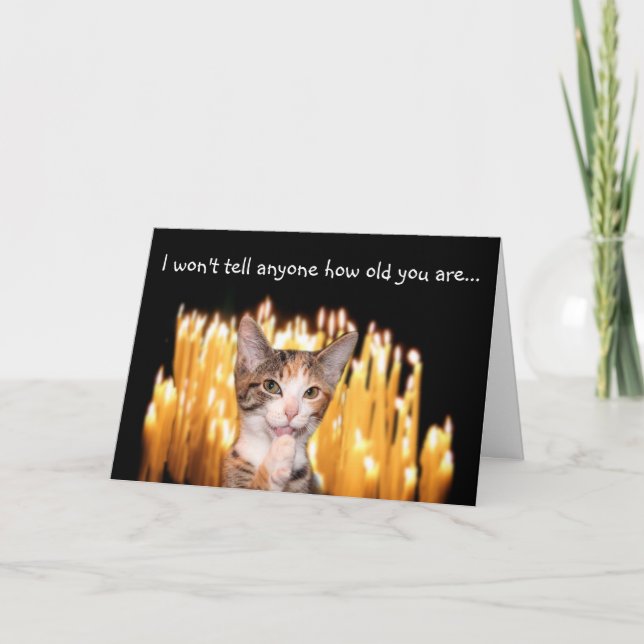 Über dem Geburtstag der Hügelkatze Karte (Vorderseite)