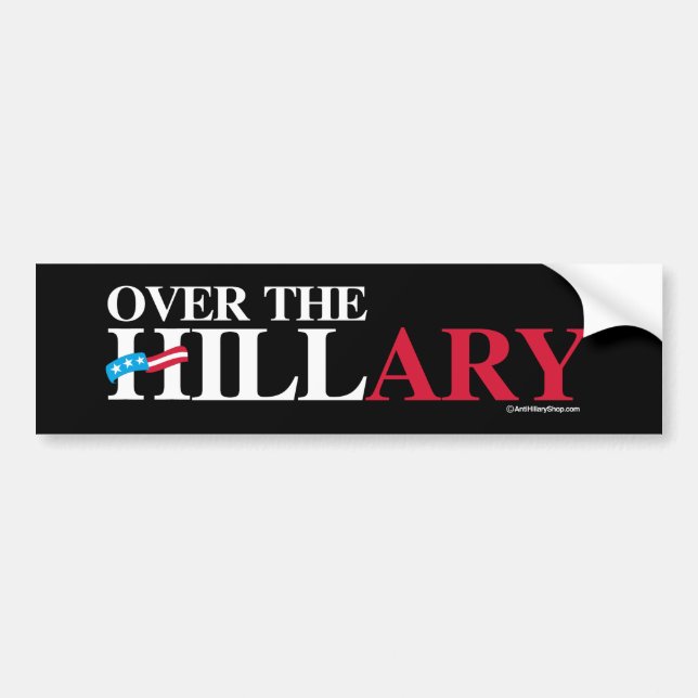 Über dem Hillary -- Anti-Hillary - Weiß - .png Autoaufkleber (Vorne)