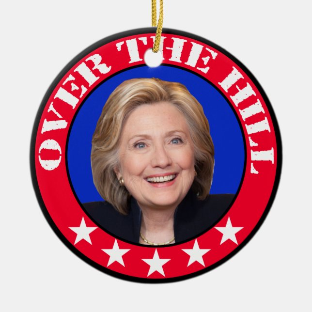 ÜBER DEM HÜGEL - ANTI-HILLARY CLINTON KERAMIKORNAMENT (Vorne)