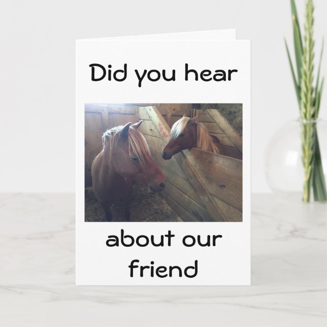 ÜBER DEM HÜGEL SPASS VON ZWEI TALKPFERDEN KARTE (Vorderseite)