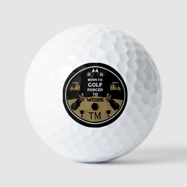Über dem Hügel zum Geburtstag Golfer Golfball (Vorderseite)