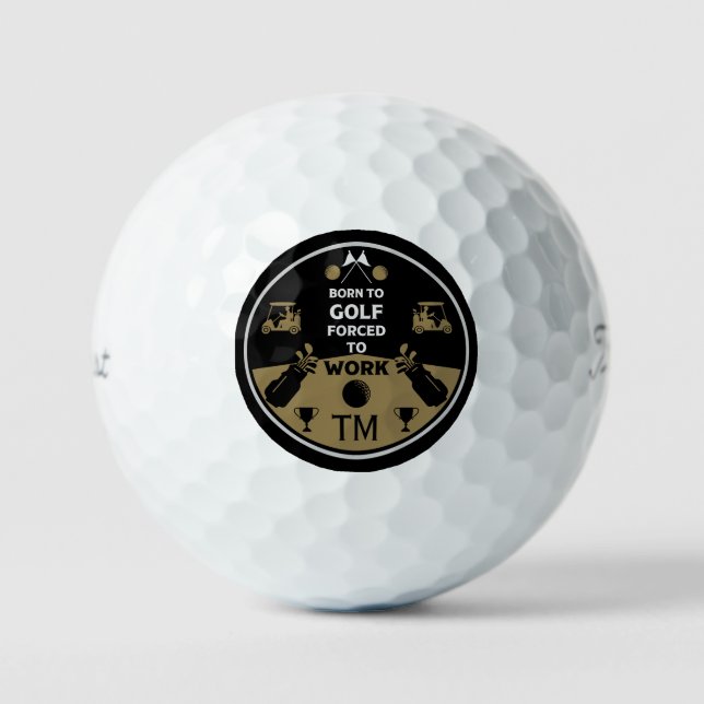 Über dem Hügel zum Geburtstag Golfer Golfball (Vorderseite)