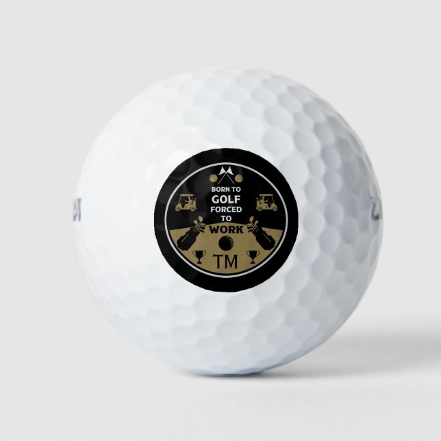 Über dem Hügel zum Geburtstag Golfer Golfball (Vorderseite)