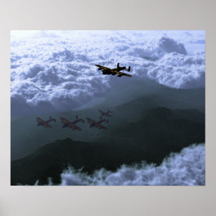 Über dem Meer von Wolken Lancaster-Bombern Poster