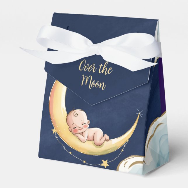 Über dem Mond Baby Celestial-Themed Baby Dusche Geschenkschachtel (Vorderseite)