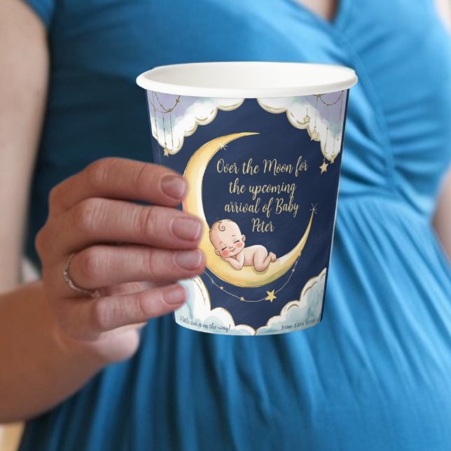 Über dem Mond Baby Celestial-Themed Baby Dusche Pappbecher (Von Creator hochgeladen)