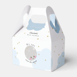 Über dem Mond Baby Dusche Blue Niedlich Gold Kawai Geschenkschachtel