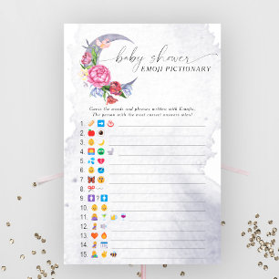 Über dem Mond Baby Shower Emoji piktionary game