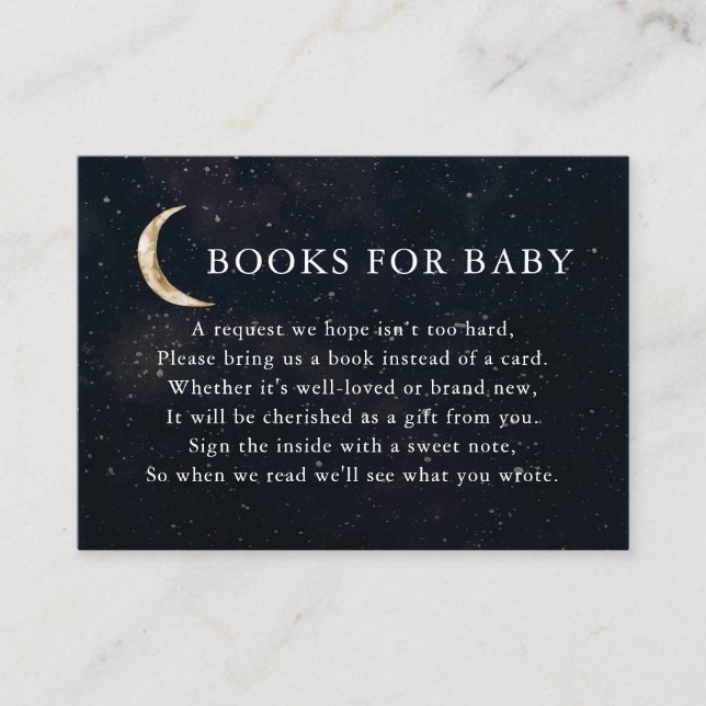 Über dem Mond Babyduschbücher für Baby Begleitkarte (Vorderseite)