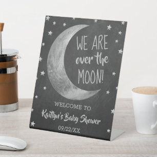 Über dem Mond   Babydusche Begrüßungsschild Sockelschild