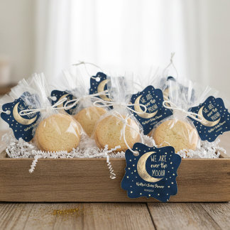 Über dem Mond | Babydusche Geschenkanhänger