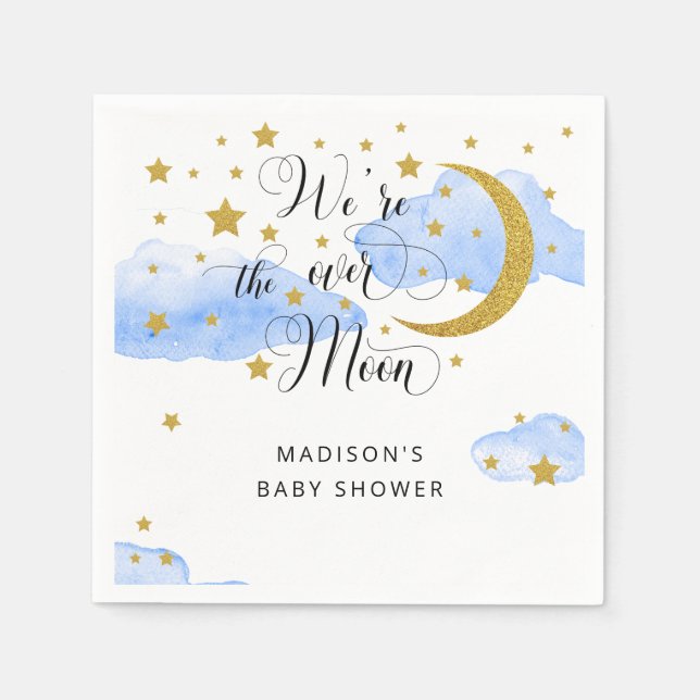 Über dem Mond Babydusche Napkins Serviette (Vorderseite)