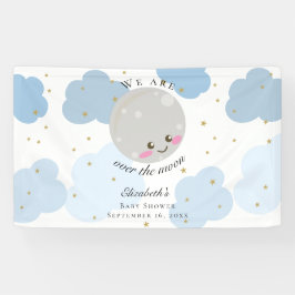 Über dem Mond Babydusche Niedlicher Hintergrund bl Banner