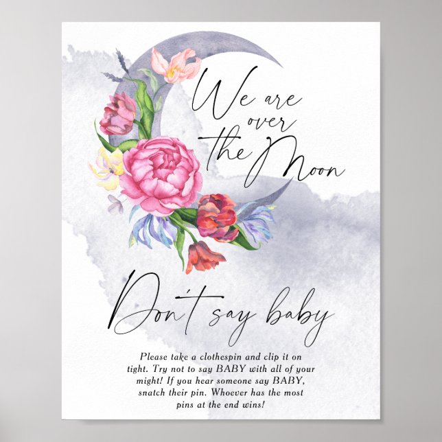 Über dem Mond Babydusche sagen Sie nicht, Baby Poster (Vorne)