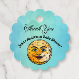 Über dem Mond Babyduschenfest Geschenkanhänger