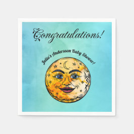 Über dem Mond Babyduschenfest Serviette