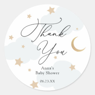 Über dem Mond Babyduschgeschenk Klassischer Round- Runder Aufkleber