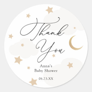 Über dem Mond Babyduschgeschenk Klassischer Round- Runder Aufkleber