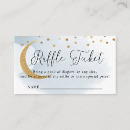 Über dem Mond Blau, Baby Duschkabine Raffle Ticket Begleitkarte