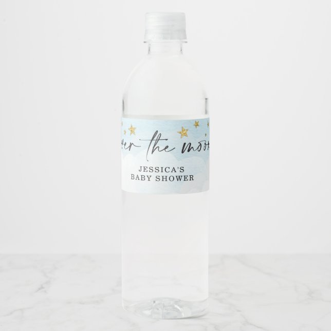 Über dem Mond Blue Boy Baby Dusche (Vorderseite)