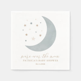 Über dem Mond Blue Boy Babydusche Napkins Serviette