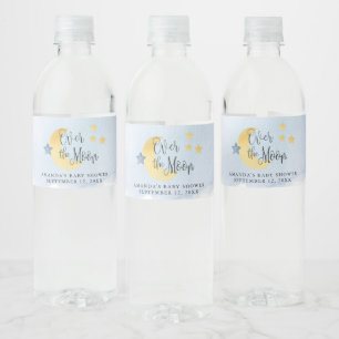 Über dem Mond, Blue Watercolor Babydusche