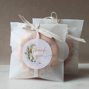 Über dem Mond Boho Gold Dust & Clouds Runder Aufkleber