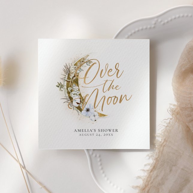 Über dem Mond Boho Gold Dust & Clouds Serviette (Von Creator hochgeladen)