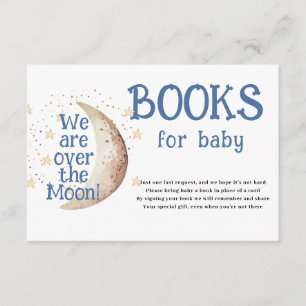 Über dem Mond Bücher für Babyduschkarte Begleitkarte