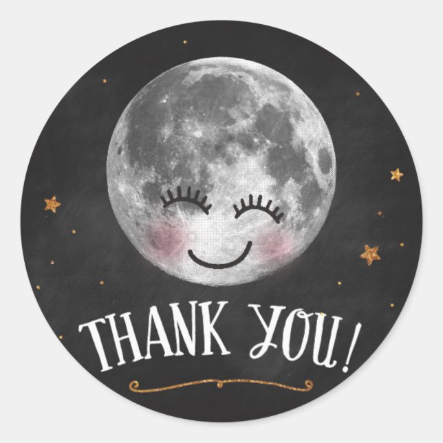 Über dem Mond danke Aufkleber (Vorderseite)